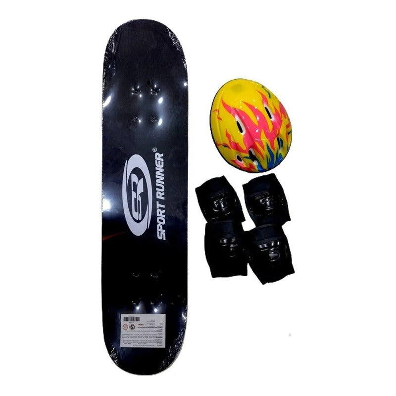 Skate Con Set De Proteccion Patineta Original Jem Yx-0208b