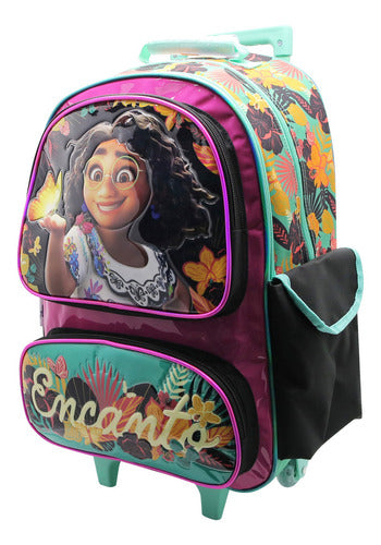 Mochila Escolar Cresko Sirenita Encanto 18p Carrito Rueditas Color Negro