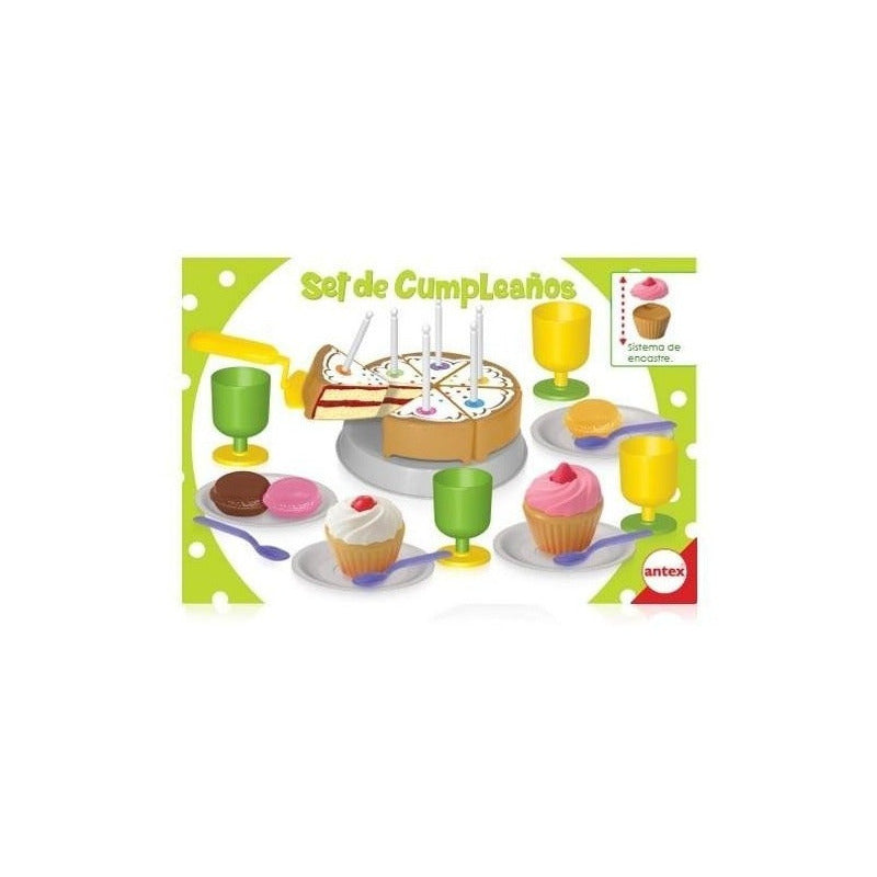 Set De Cumpleaños Con Torta Y Accesorios Antex