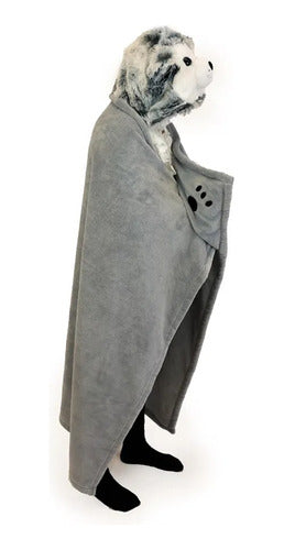 Manta De Peluche Husky Con Capucha De Animales Wabro 70213