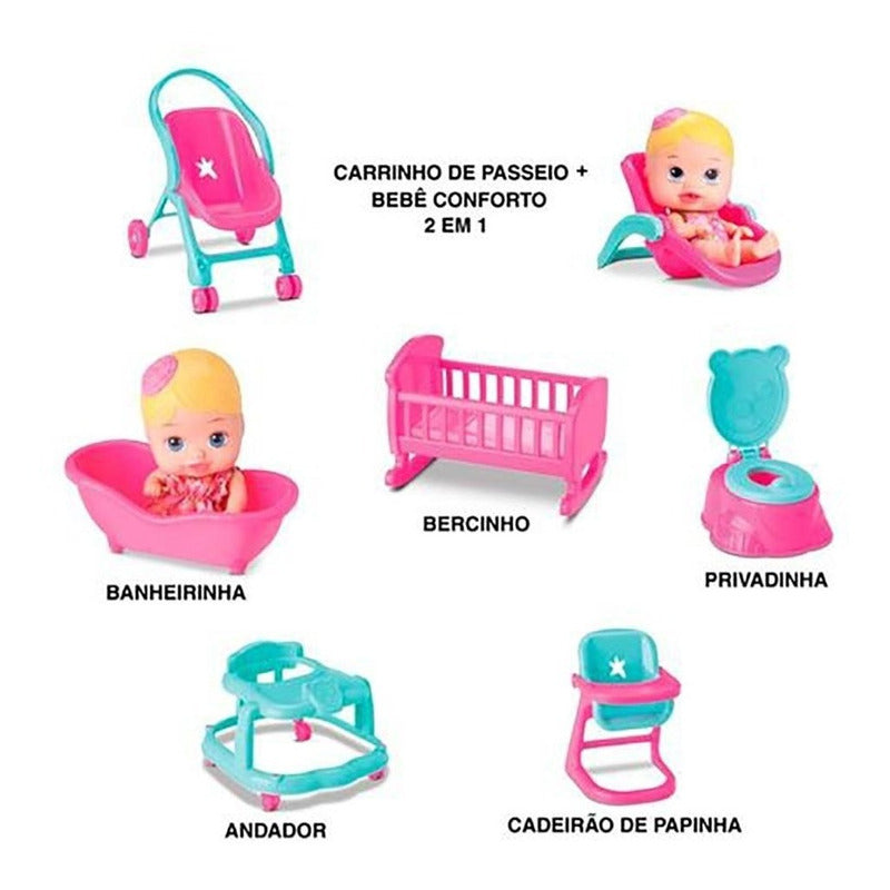 Muñeca Bebe Set Casa 4 En 1 Ikdiv011