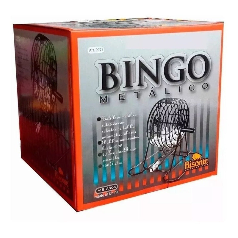Bingo Con Bolillero De Metal Marca Bisonte Original