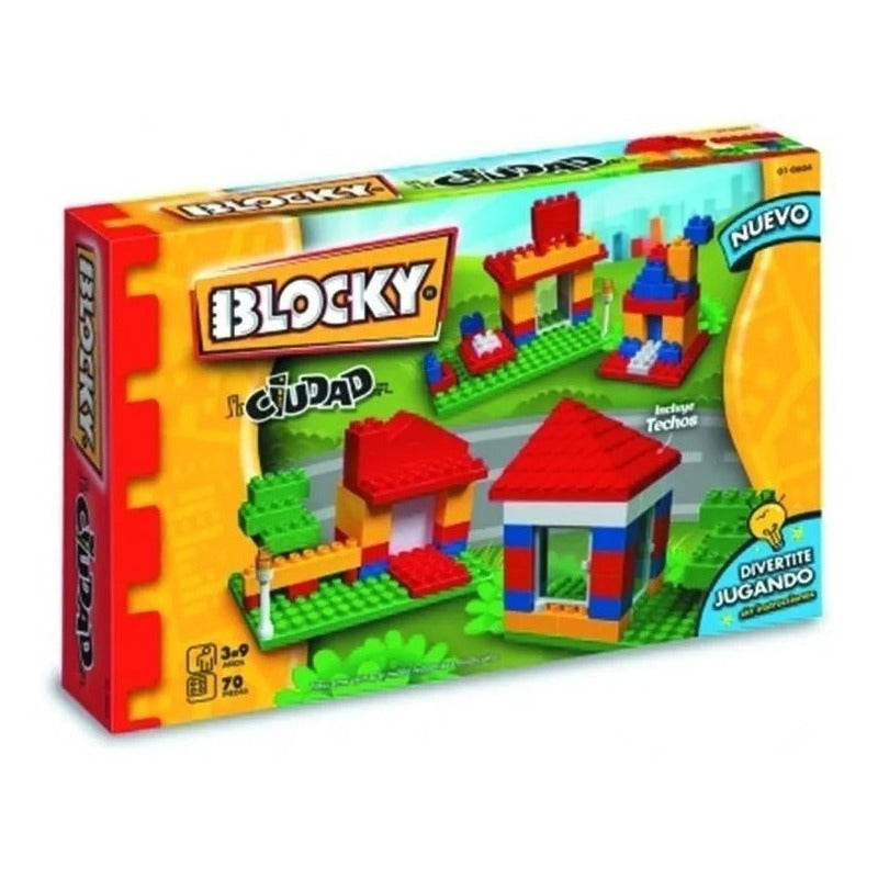 Bloques Para Armar Blocky Construcción Ciudad 70 Piezas  En  Caja