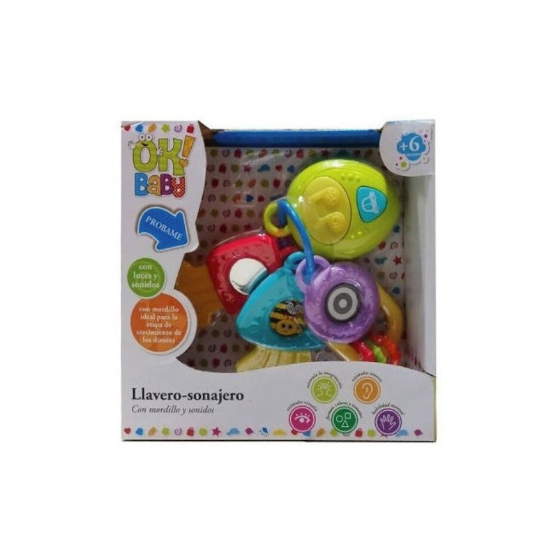 Llavero Sonajero Didactico Con Sonidos Ok Baby Okbb0173