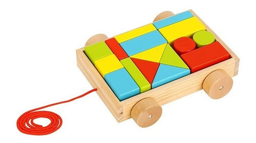 Mini Cajon De Arrastre Piezas Madera Tooky Toy Ft720