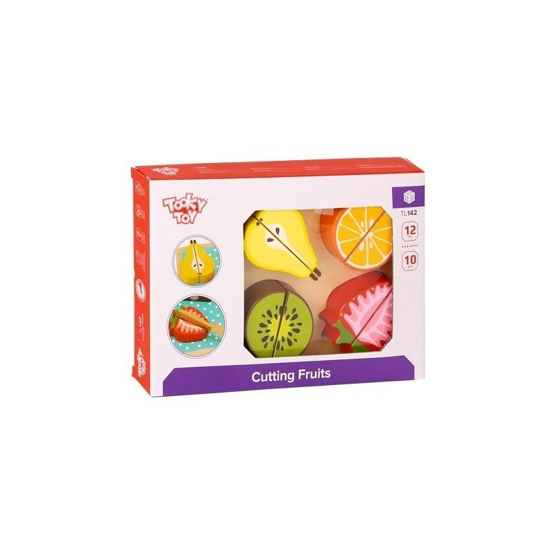 Cortando Frutas Encastre Piezas Madera Tooky Toy Ft689
