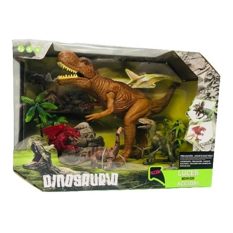 Dinosaurios Accion Set Dinos Con Rex Y Accesorios Caja 7097