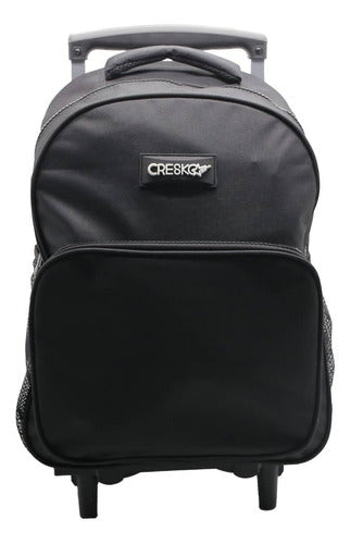Mochila Con Carro Negro Liso 16'' Ck660 Original Cresko