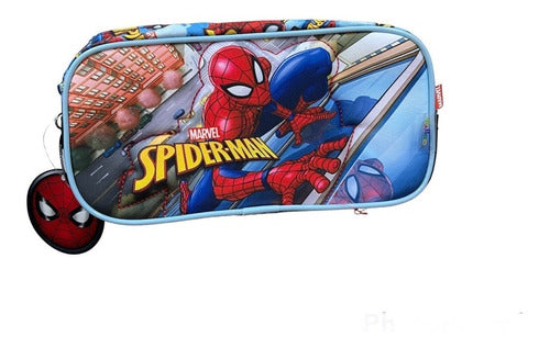 Spiderman Cartuchera Canopla 2 Cierres Original Wabro 31214