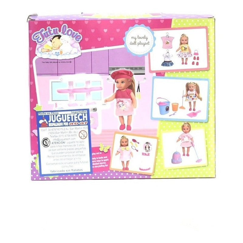 Muñeca Mini Doll 10cm Con Accesorios Tocador 6138