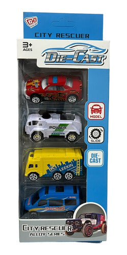 Camion De Rescate Set X4 Vehiculos 6676