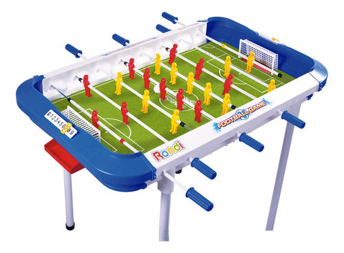 Metegol Rondi Football Game Con 2 Pelotas Y Contador De Goles - Patas Desmontables - Blanco/azul