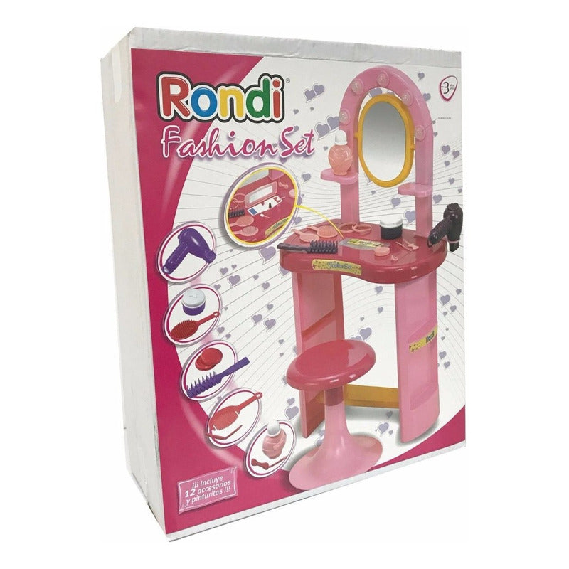 Tocador Fashion Set Pinturas Con Banquito Original Rondi