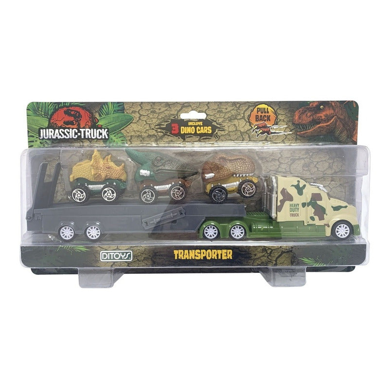 Jurassic Truck Camion Transporte C/3 Autos Dinos Ditoys 2464