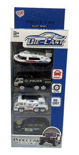 Camion De Policias Set X4 Vehiculos 6677