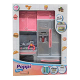 Set De Cocina C/horno Heladera  Luz Y Sonido Poppi 7124