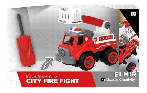 Camion De Rescate P/armar Y Desarmar Sonido Diy Ik0079