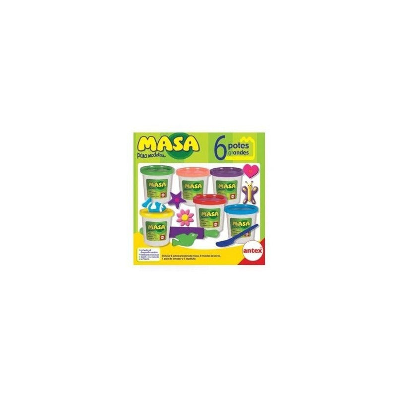 Masa Para Moldear 6 Potes Grandes Original De Antex