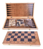Ajedrez Backgammon Con Piezas De Madera 200249