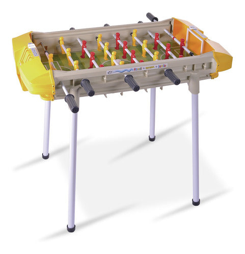 Metegol Rondi Junior Color Gris Y Amarillo Con Jugadores De Plástico Y Pelotas Incluidas