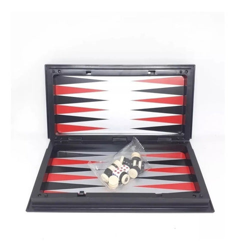 Ajedrez Backgammon Con Piezas De Plastico Magnetico