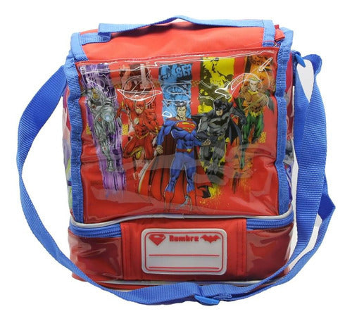 Lunchera Escolar La Liga De La Justicia Batman Flash Color Rojo
