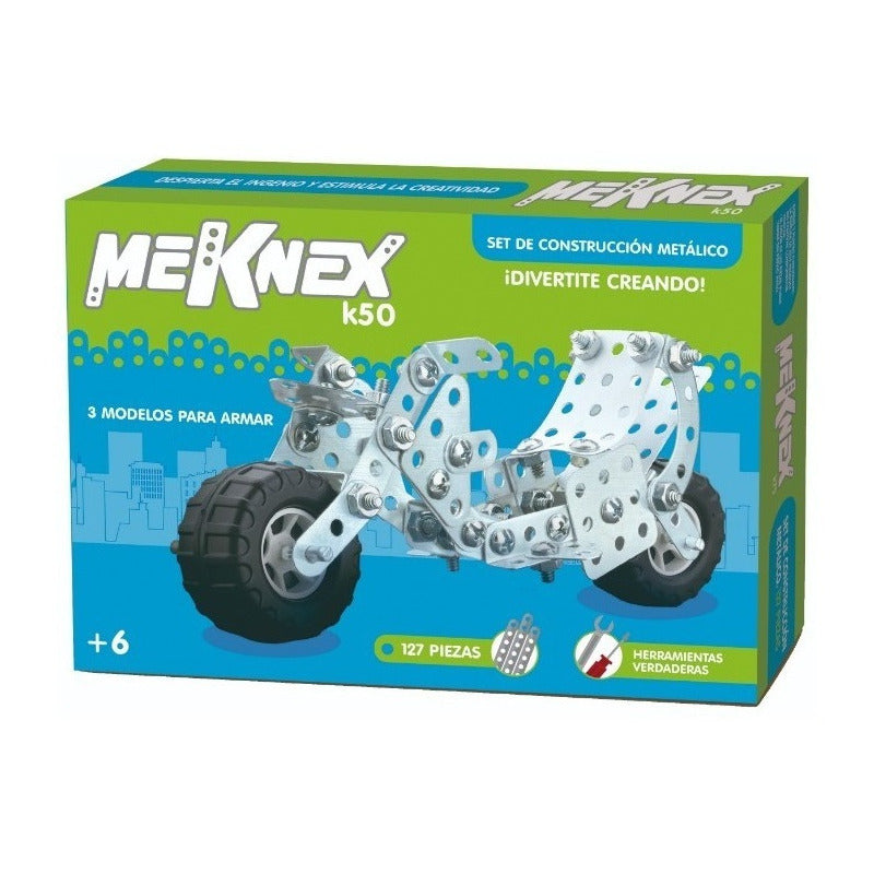 Meknex K50 Juego Tipo Mecano 127 Piezas Con Herramientas