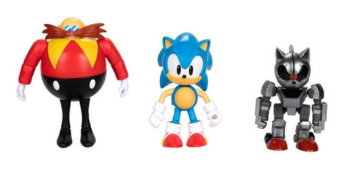 Muñeco Sonic Pack X3 Articulada 10cm Original