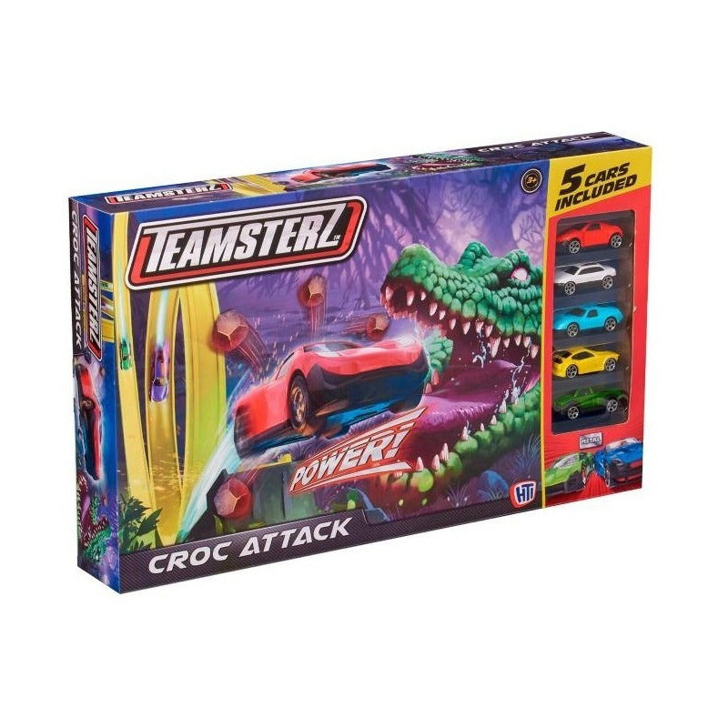 Pista De Autos Croc Attaack Con 5 Autos Teamsterz 14145