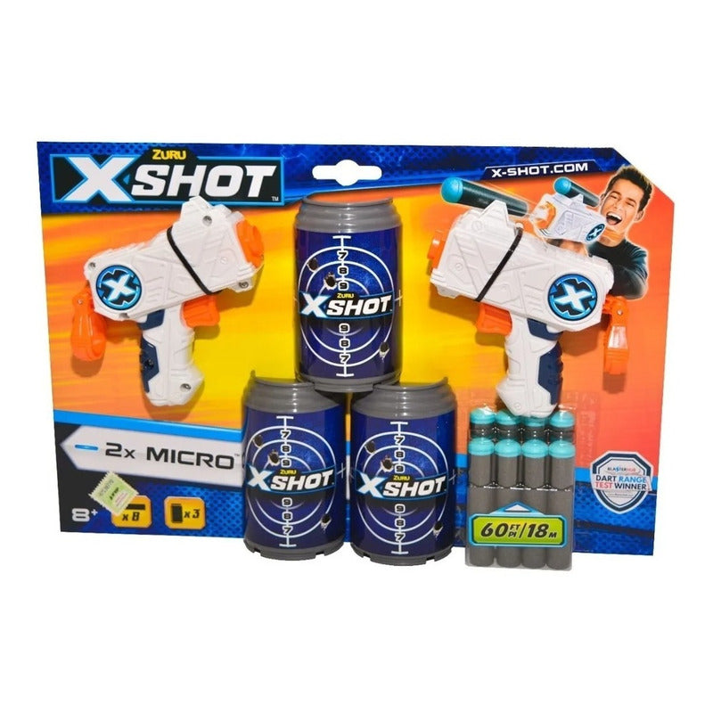 Pistola X-shot Lanza Dardos Double Micro 24mts Original Zuru
