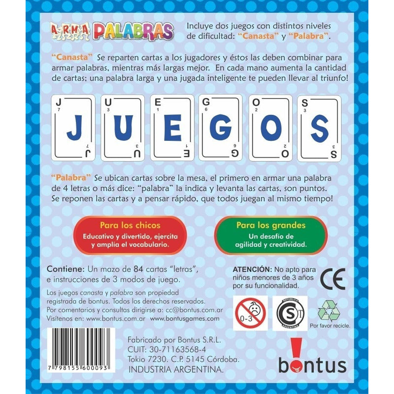 Arma Palabras Juego De Mesa Edicion Viaje Original Bontus