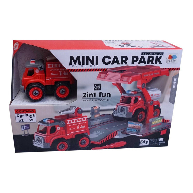 Camion Bomberos Mini Set X 2 Vehiculos Diy Ik0077