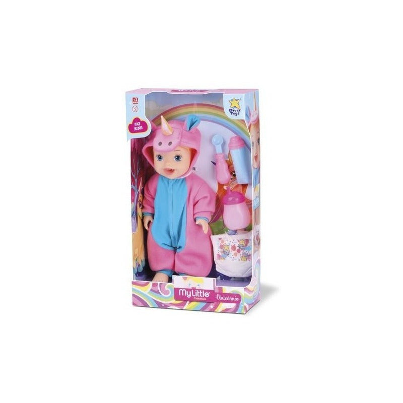 Muñeca Bebe Unicornio Con Pijama Y Pañal Ikdiv016
