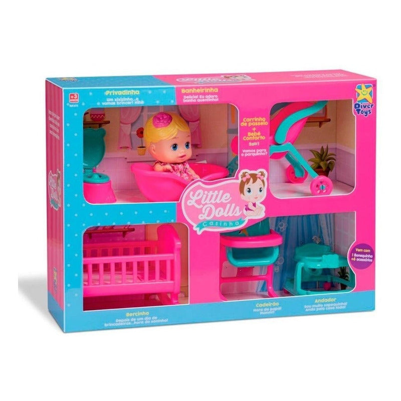 Muñeca Bebe Set Casa 4 En 1 Ikdiv011
