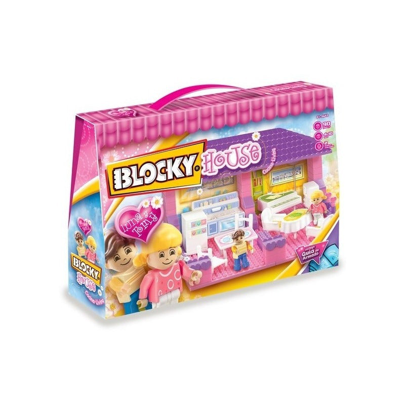Blocky House Cocina Y Living Con 90 Piezas Original Dimare