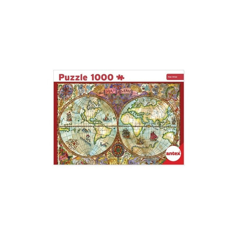 Rompezabezas Puzzle 1000 Piezas Mapa Antiguo Antex 3065