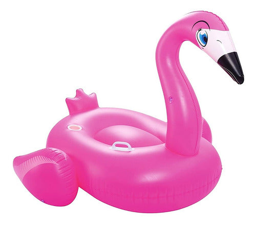 Inflable Para Pileta De Flamenco Rosa Bestway Con Porta Vaso