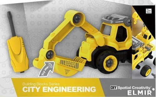 Camion Excavadora P/armar Y Desarmar Sonido Diy Ik0059 Personaje Amarillo