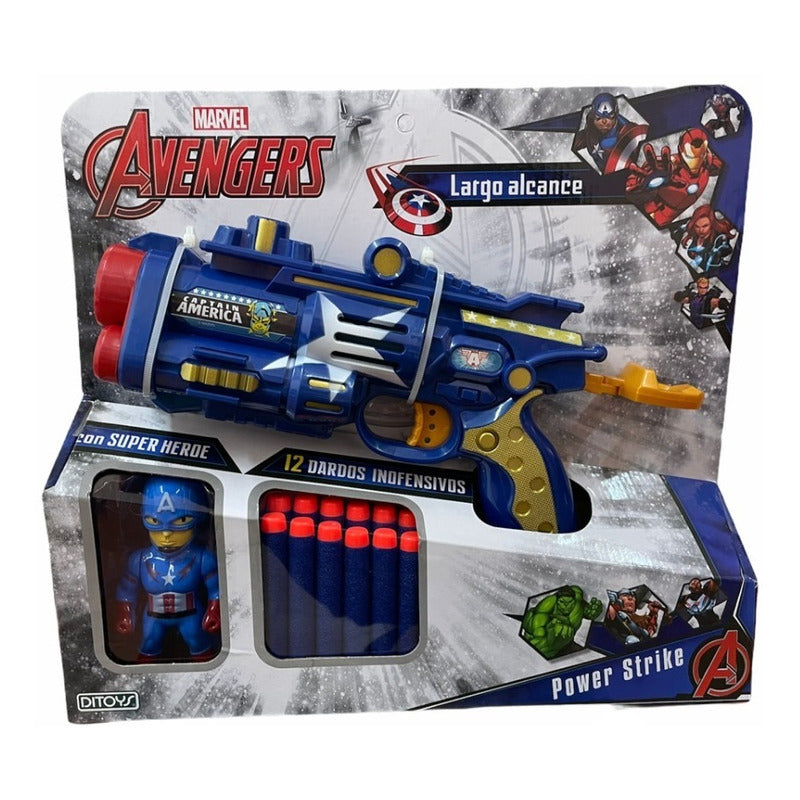 Pistola Avengers Power Strike Con Figura Ditoys 2424