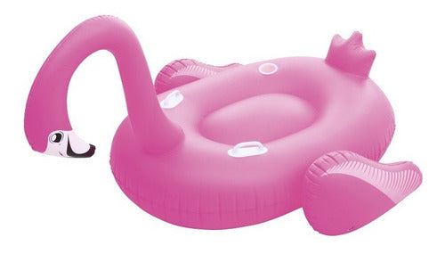 Inflable Para Pileta De Flamenco Rosa Bestway Con Porta Vaso