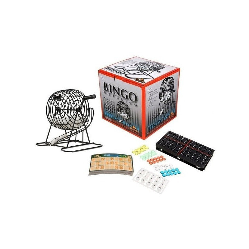 Bingo Con Bolillero De Metal Marca Bisonte Original