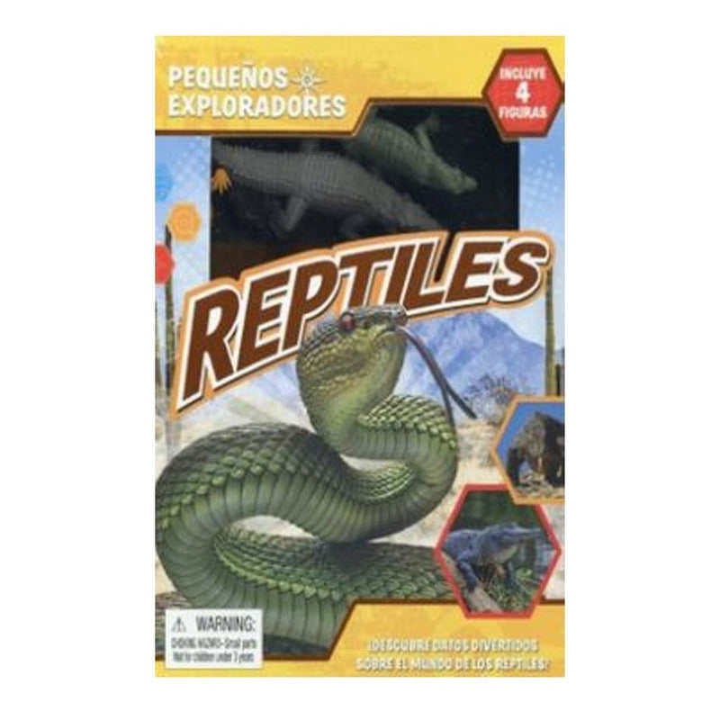Reptiles Pequeños Exploradores Libro Niños Con 4 Figuras