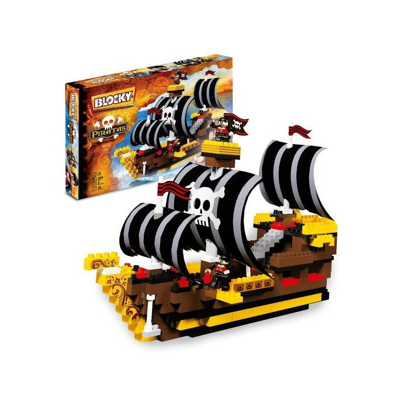 Blocky Piratas Tipo Rasti 290 Piezas Y Muñecos Articulados
