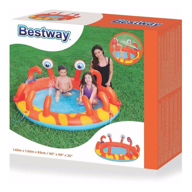 Pileta Centro De Juegos Pelotero Cangrejo Lanza Aguua Bestway
