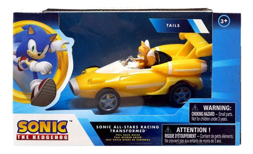 Sonic Vehiculo Tails Auto 9cm Pull Back Original 64194